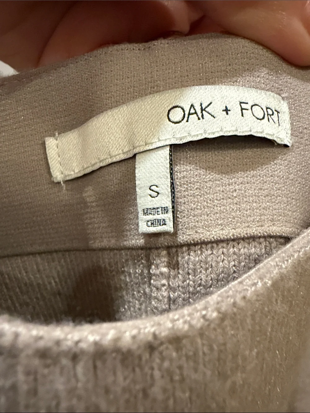 OAK + FORT Neutral Beige Knee-Length Pencil Skirt